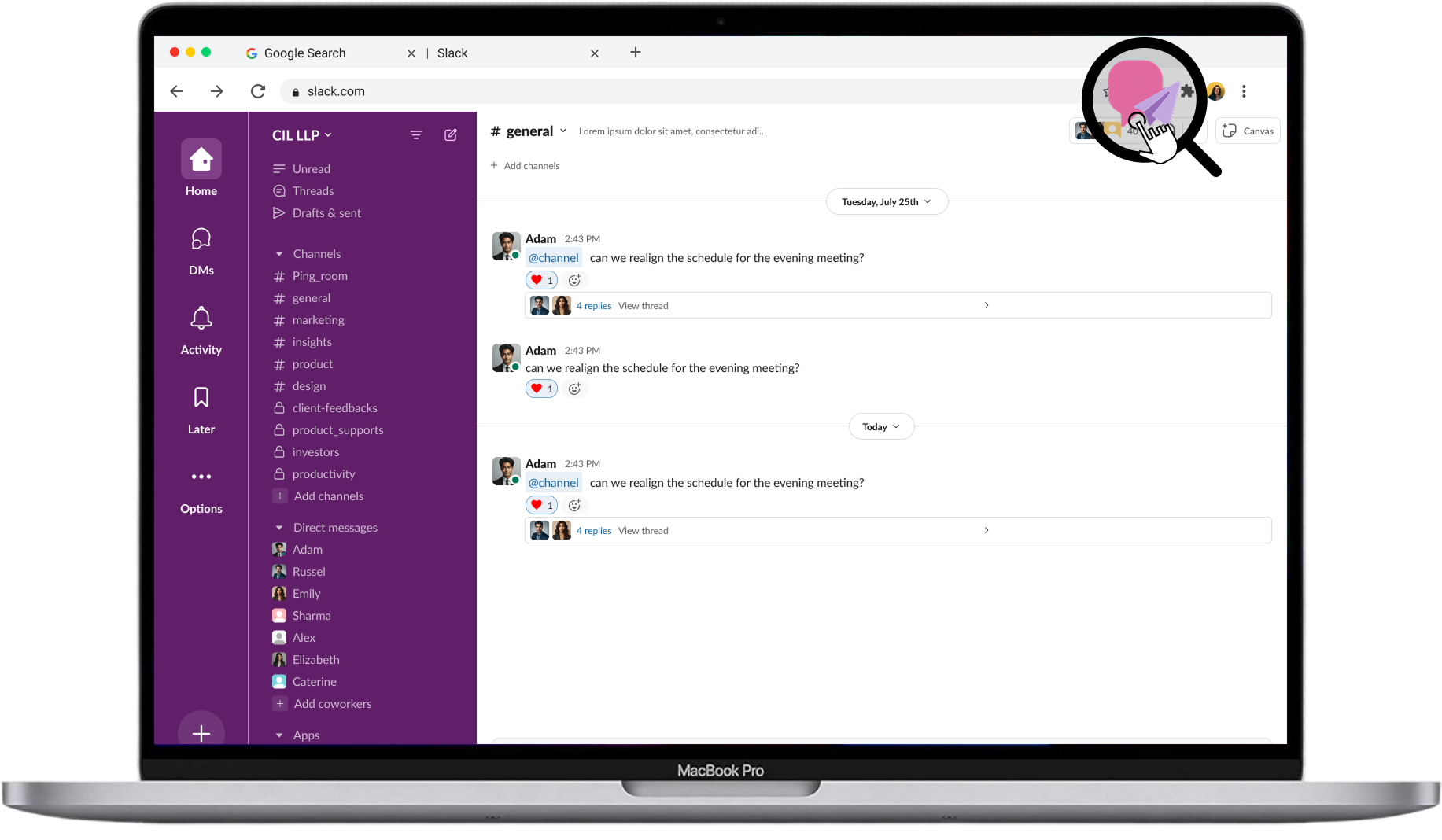 Slack Drip Chrome Extension in Action